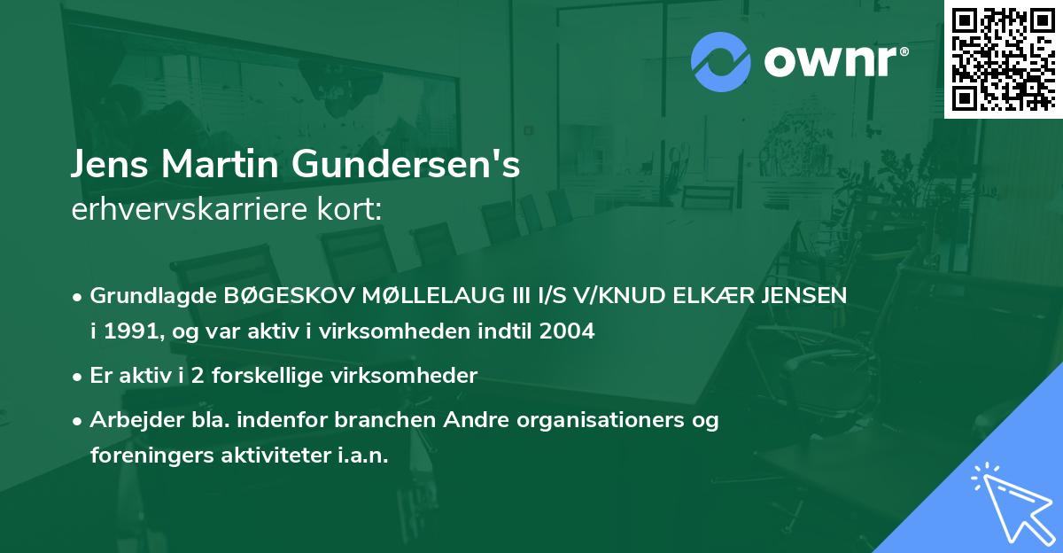 Jens Martin Gundersen's erhvervskarriere kort