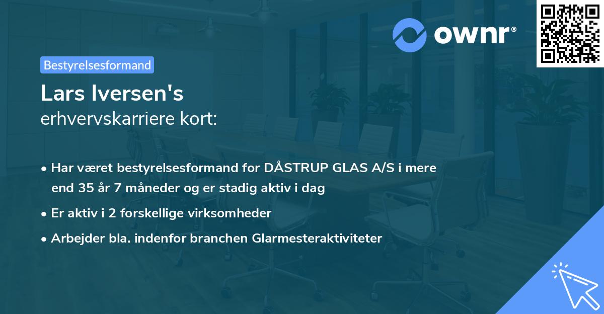 Lars Iversen's erhvervskarriere kort