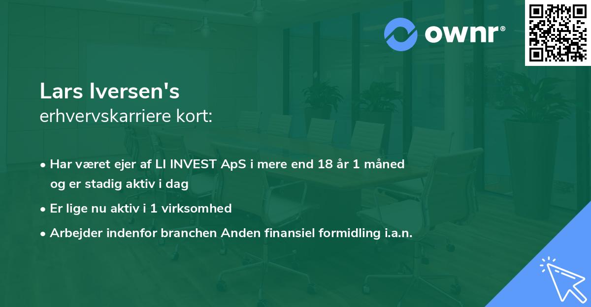 Lars Iversen's erhvervskarriere kort