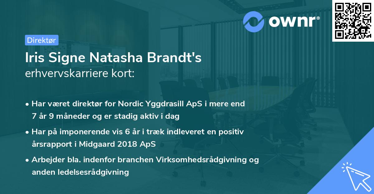 Iris Signe Natasha Brandt's erhvervskarriere kort