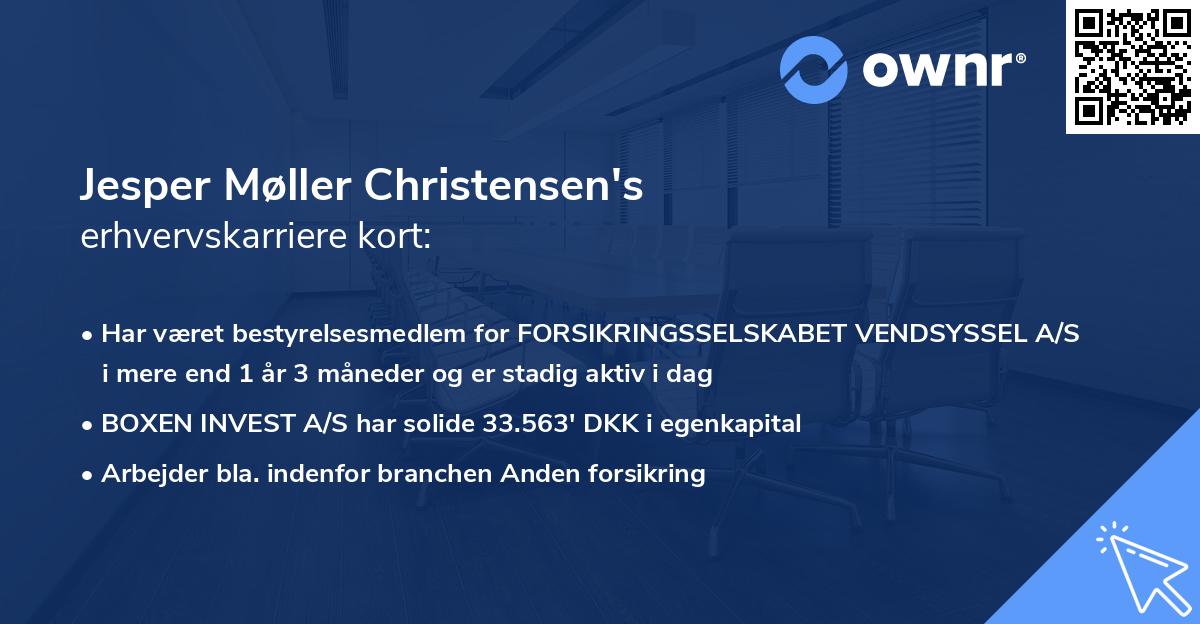 Jesper Møller Christensen's erhvervskarriere kort