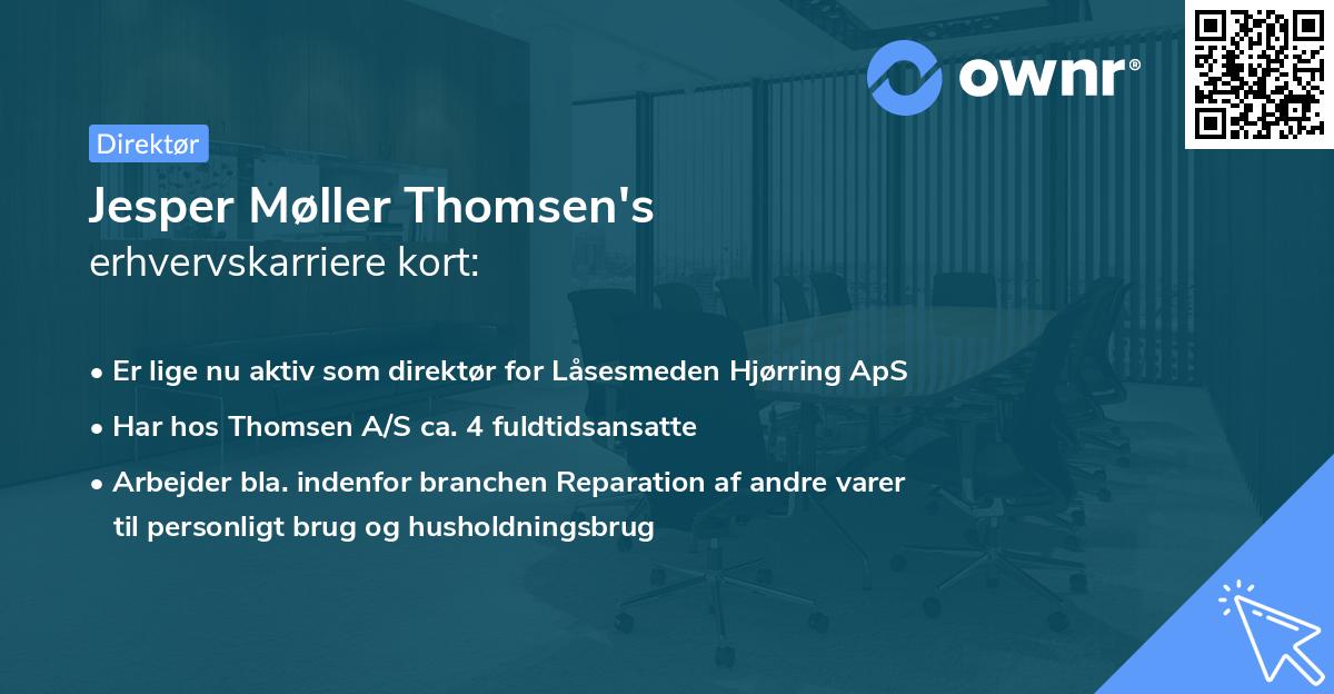 Jesper Møller Thomsen's erhvervskarriere kort