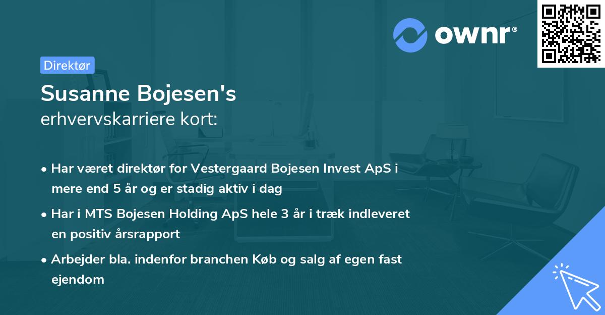 Susanne Bojesen's erhvervskarriere kort