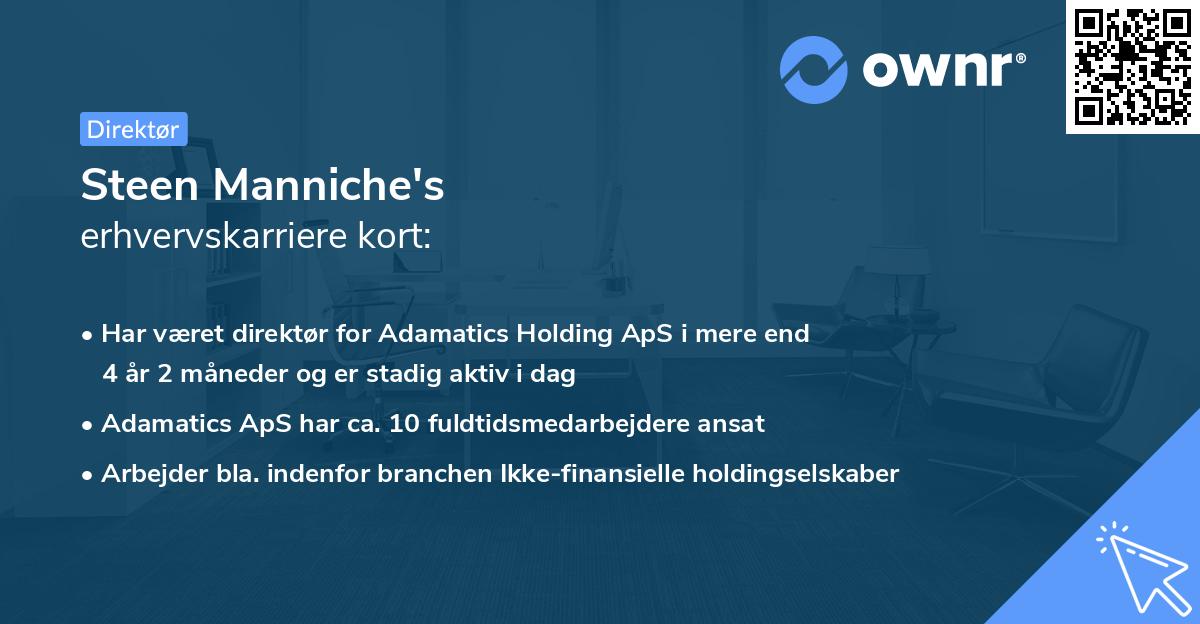 Steen Manniche's erhvervskarriere kort