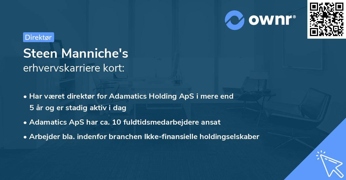 Steen Manniche's erhvervskarriere kort