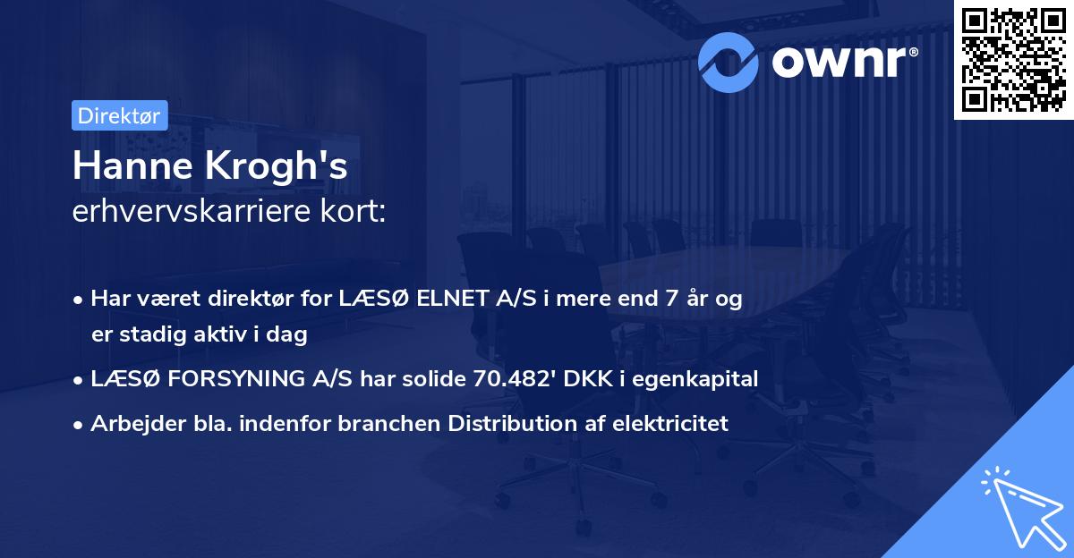 Hanne Krogh's erhvervskarriere kort
