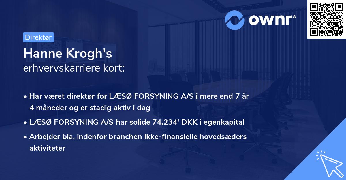Hanne Krogh's erhvervskarriere kort