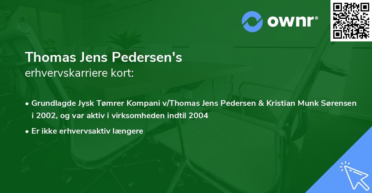 Thomas Jens Pedersen's erhvervskarriere kort