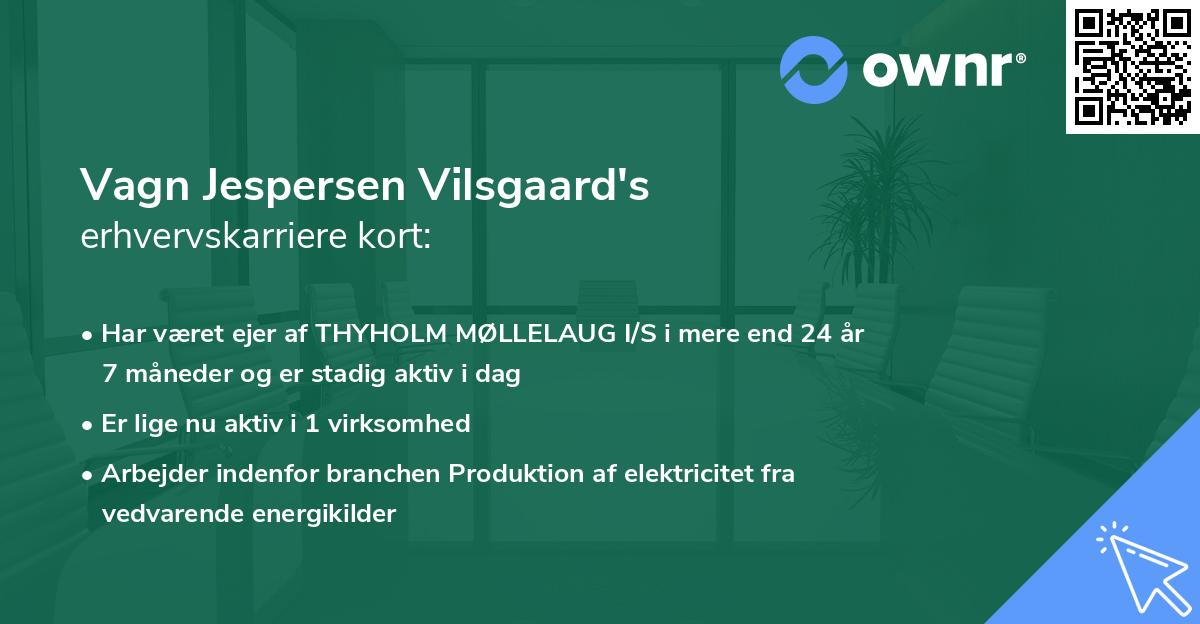 Vagn Jespersen Vilsgaard's erhvervskarriere kort