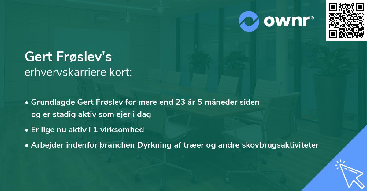 Gert Frøslev's erhvervskarriere kort