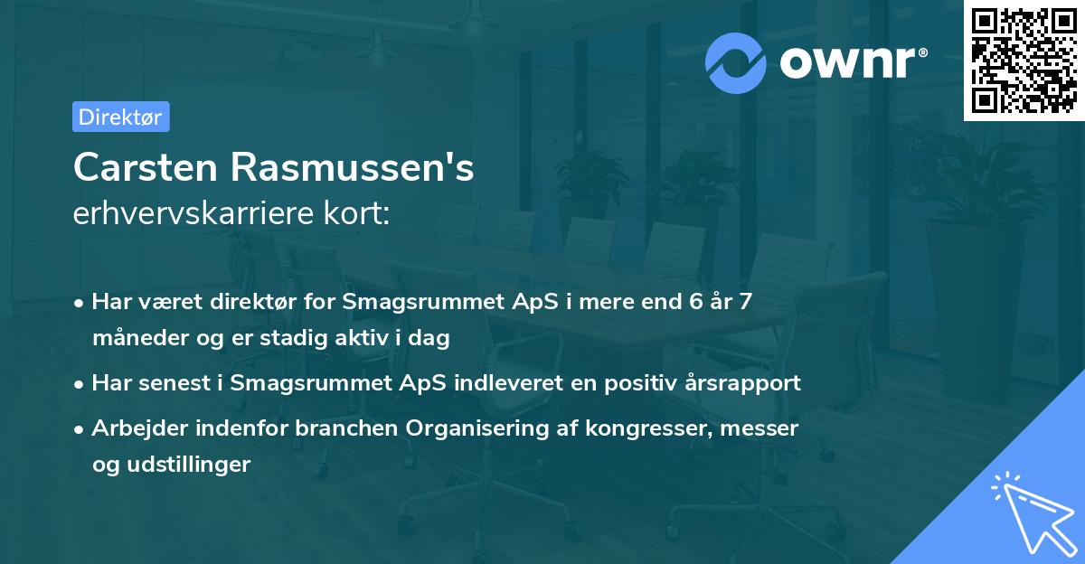 Carsten Rasmussen's erhvervskarriere kort