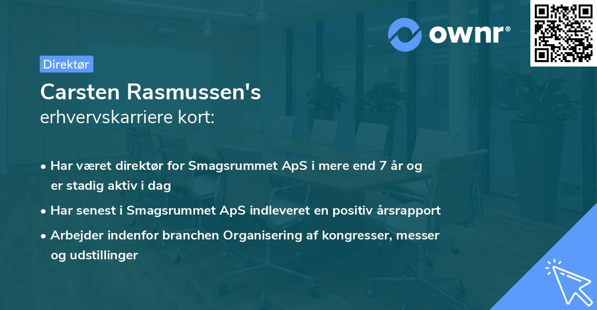 Carsten Rasmussen's erhvervskarriere kort