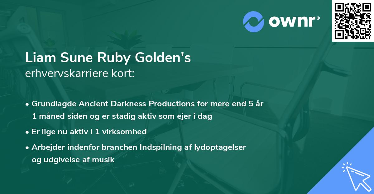 Liam Sune Ruby Golden's erhvervskarriere kort