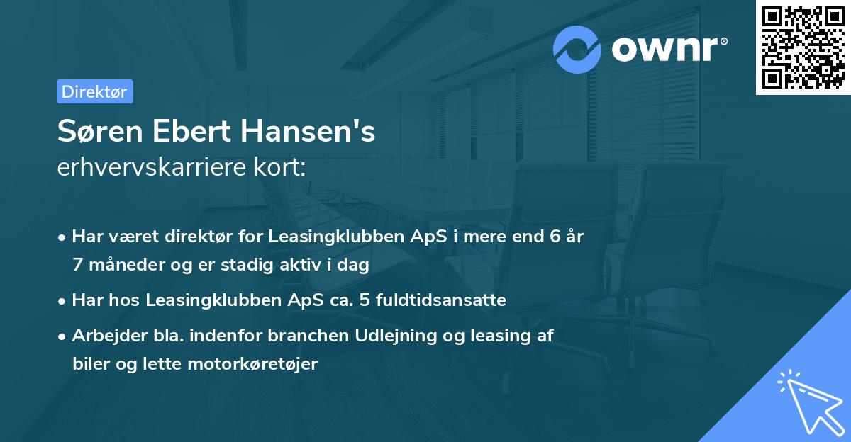 Søren Ebert Hansen's erhvervskarriere kort