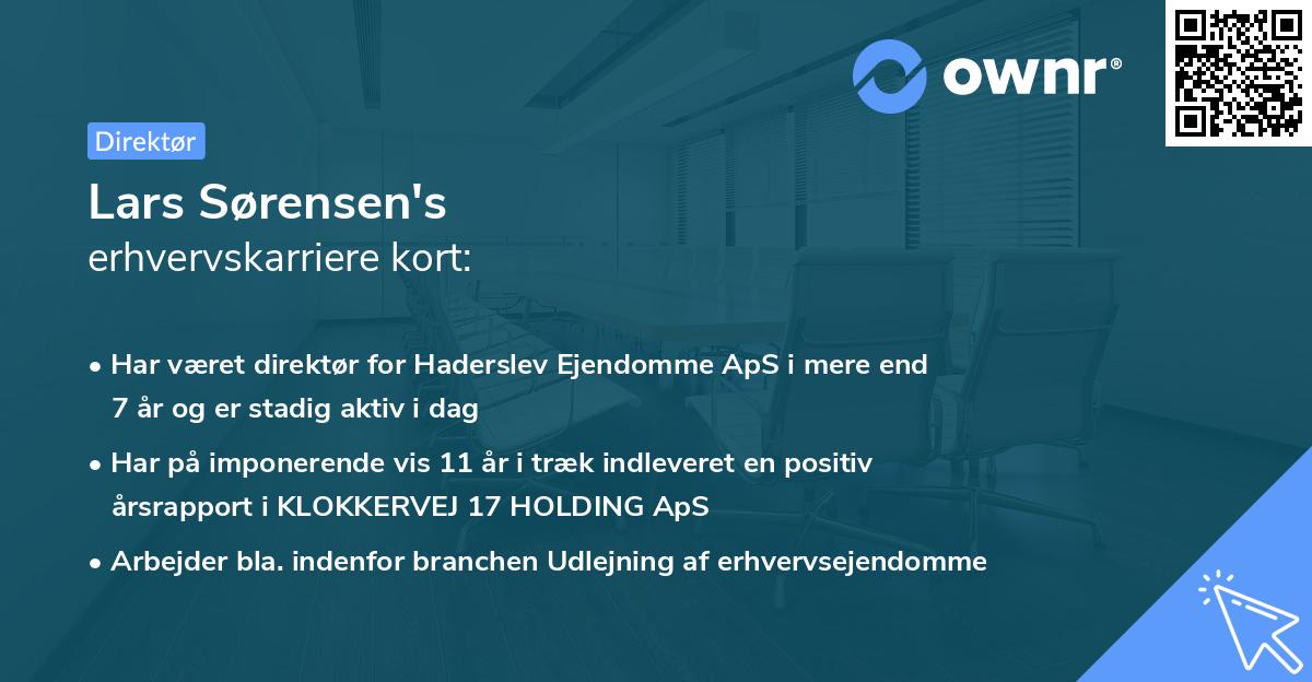 Lars Sørensen's erhvervskarriere kort