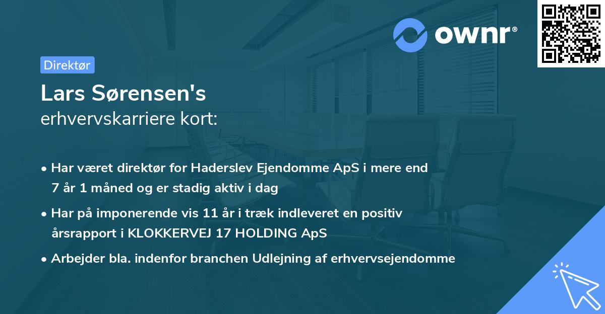 Lars Sørensen's erhvervskarriere kort