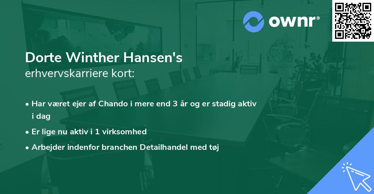 Dorte Winther Hansen's erhvervskarriere kort