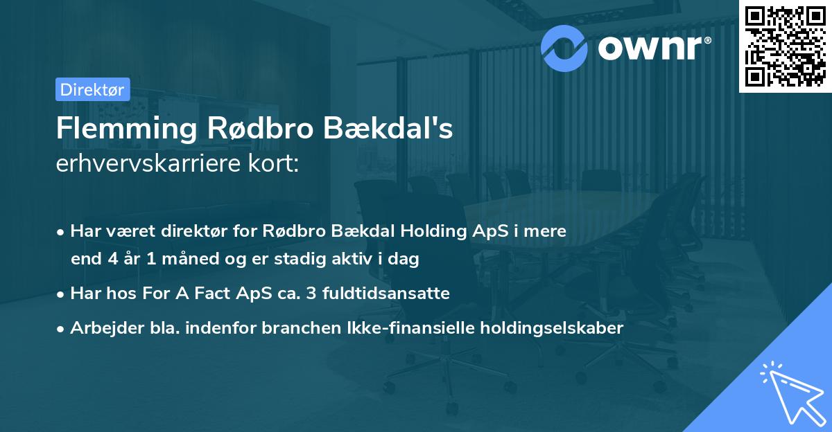 Flemming Rødbro Bækdal's erhvervskarriere kort