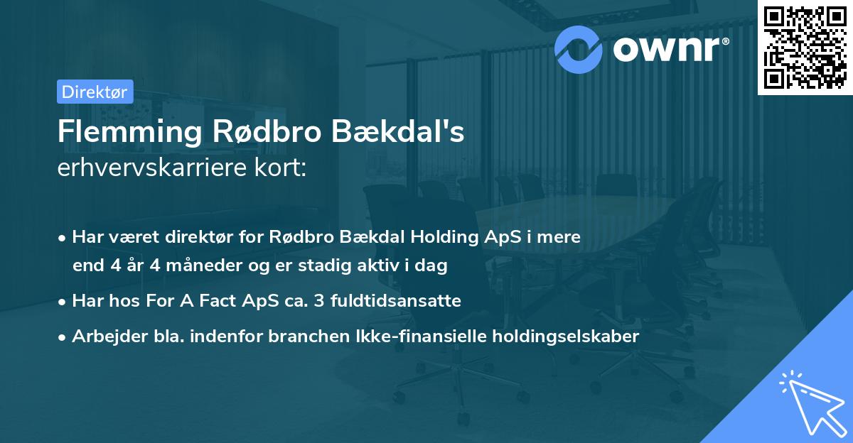 Flemming Rødbro Bækdal's erhvervskarriere kort