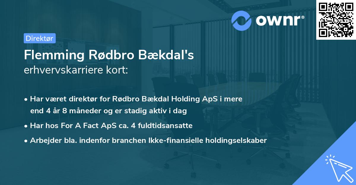 Flemming Rødbro Bækdal's erhvervskarriere kort