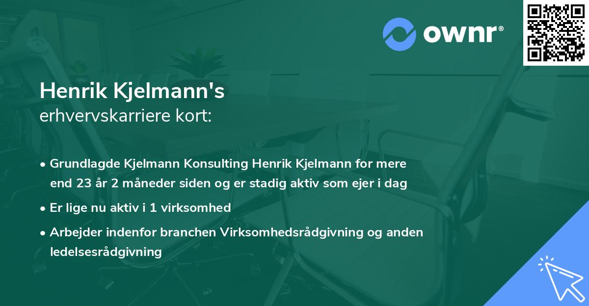 Henrik Kjelmann's erhvervskarriere kort