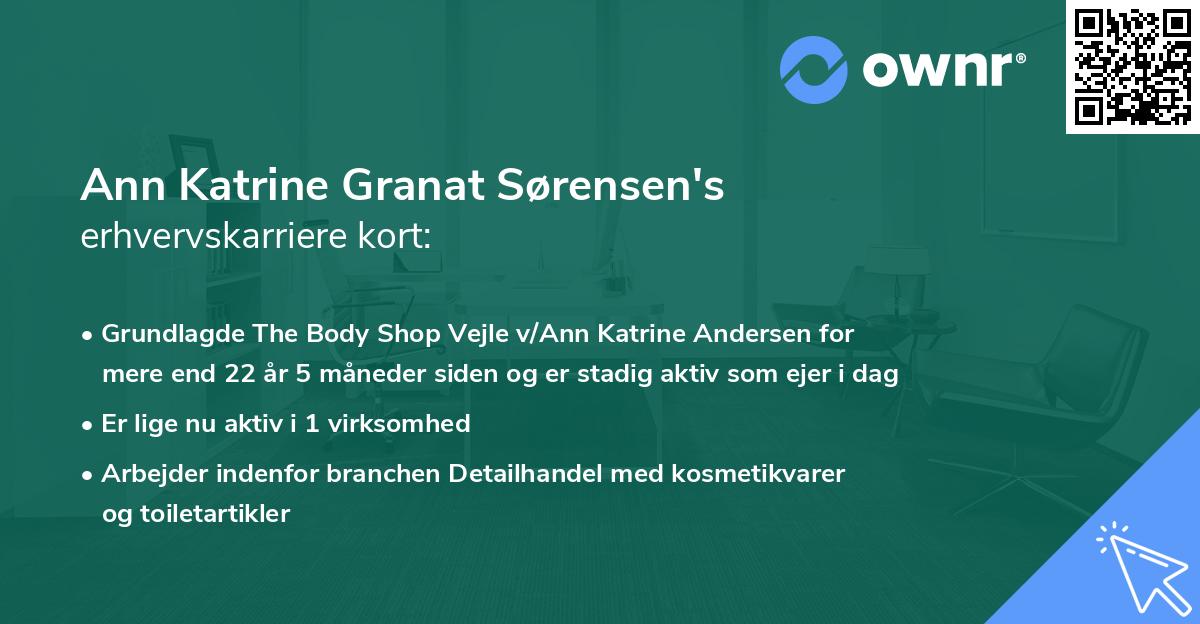Ann Katrine Granat Sørensen's erhvervskarriere kort