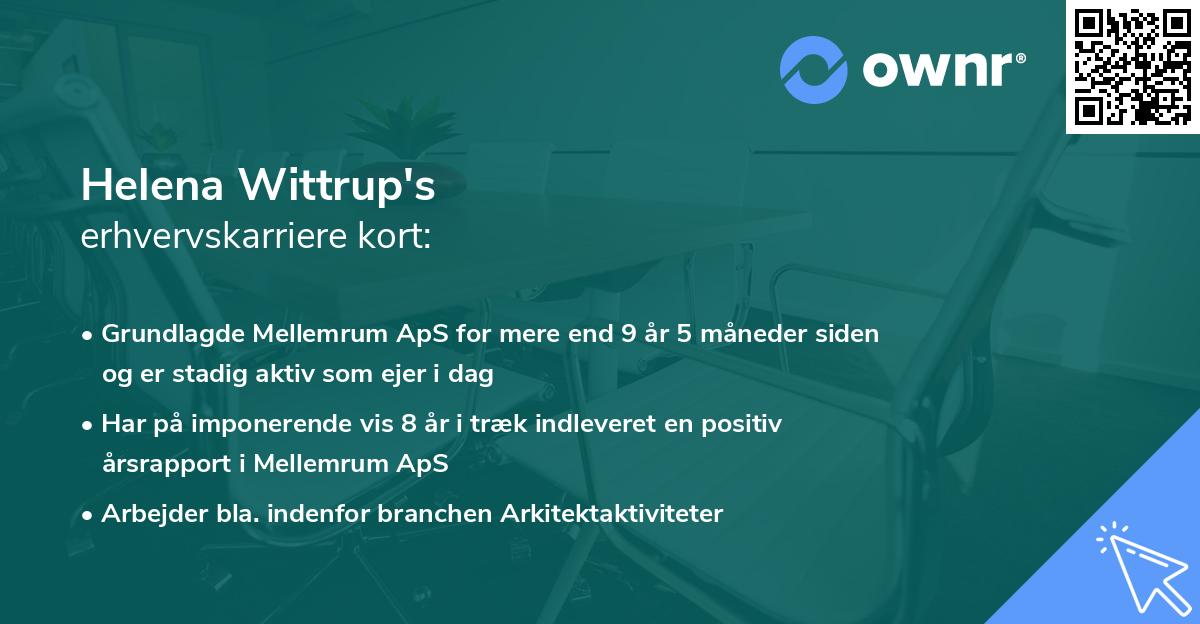 Helena Wittrup's erhvervskarriere kort