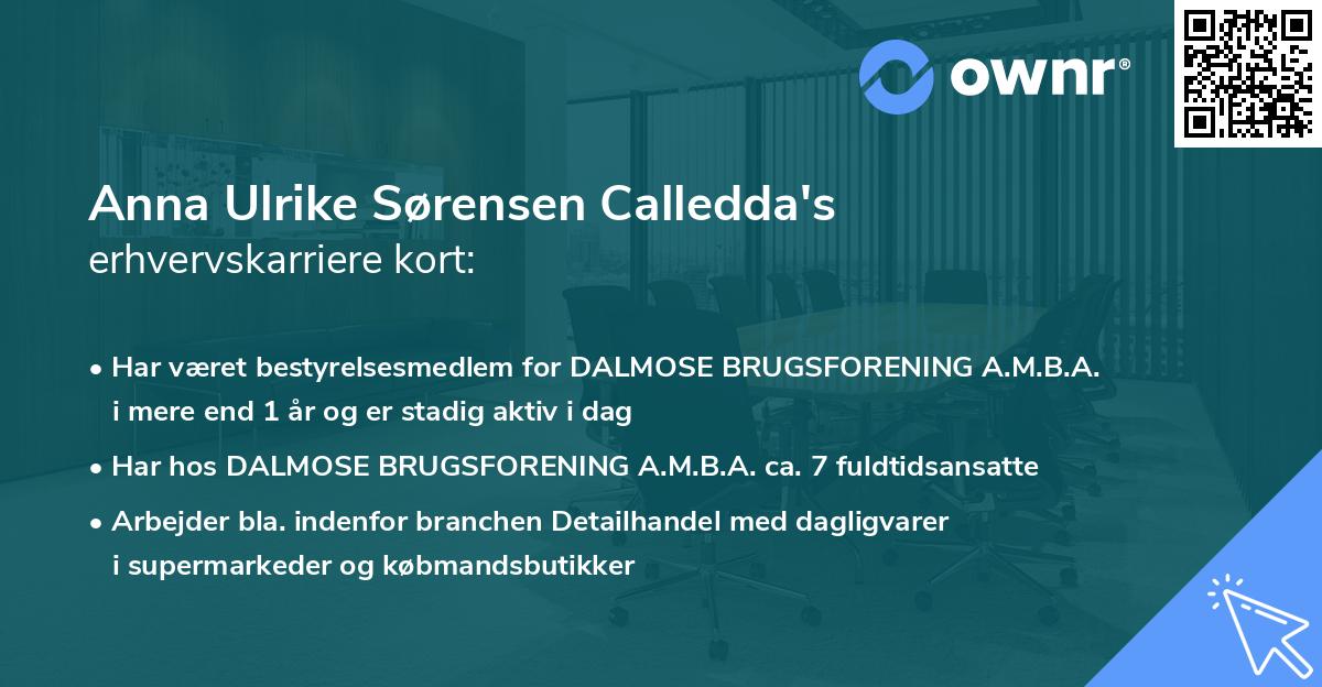Anna Ulrike Sørensen Calledda's erhvervskarriere kort