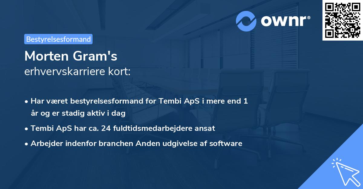 Morten Gram's erhvervskarriere kort