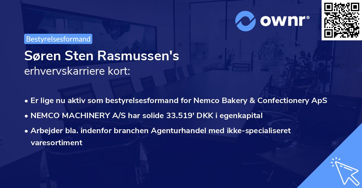 Søren Sten Rasmussen's erhvervskarriere kort