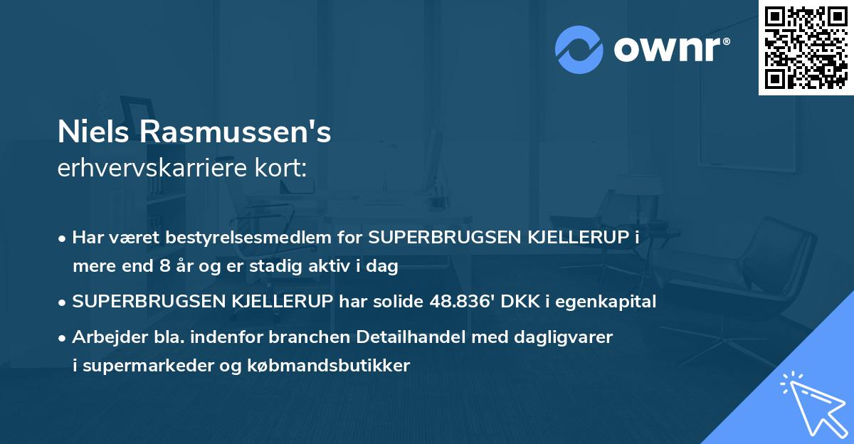 Niels Rasmussen's erhvervskarriere kort