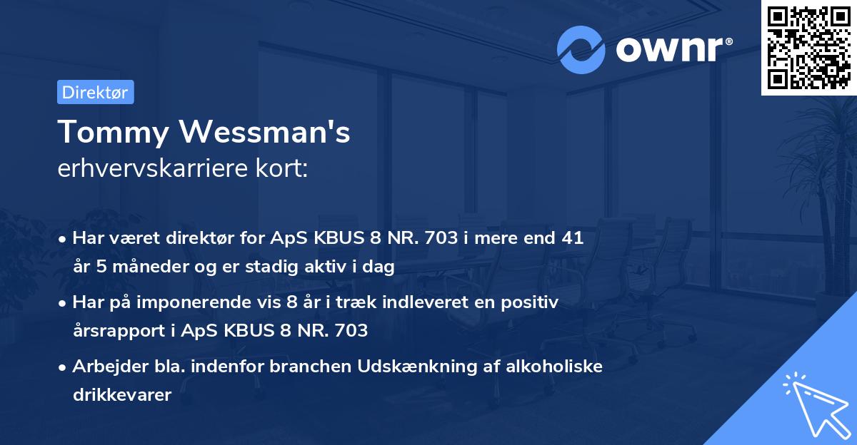 Tommy Wessman's erhvervskarriere kort