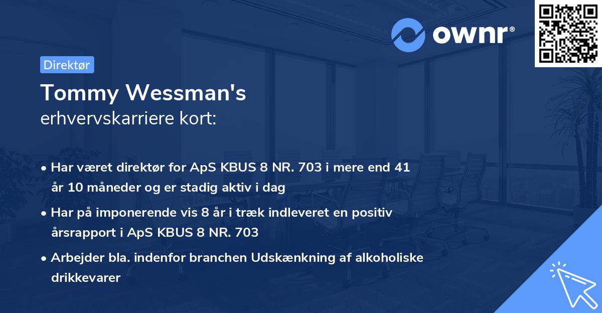 Tommy Wessman's erhvervskarriere kort