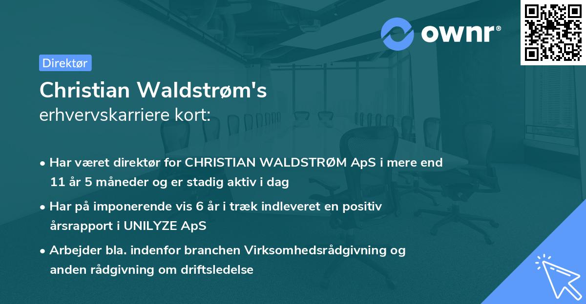 Christian Waldstrøm's erhvervskarriere kort