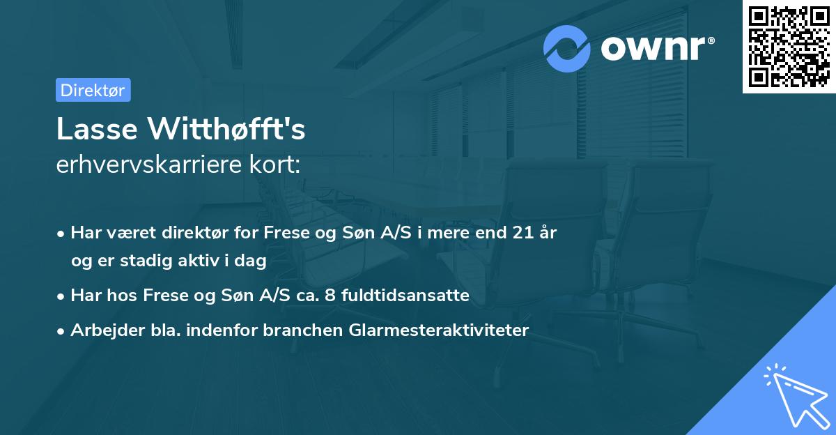 Lasse Witthøfft's erhvervskarriere kort