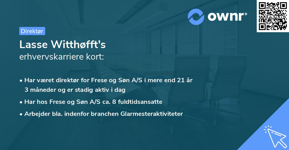 Lasse Witthøfft's erhvervskarriere kort
