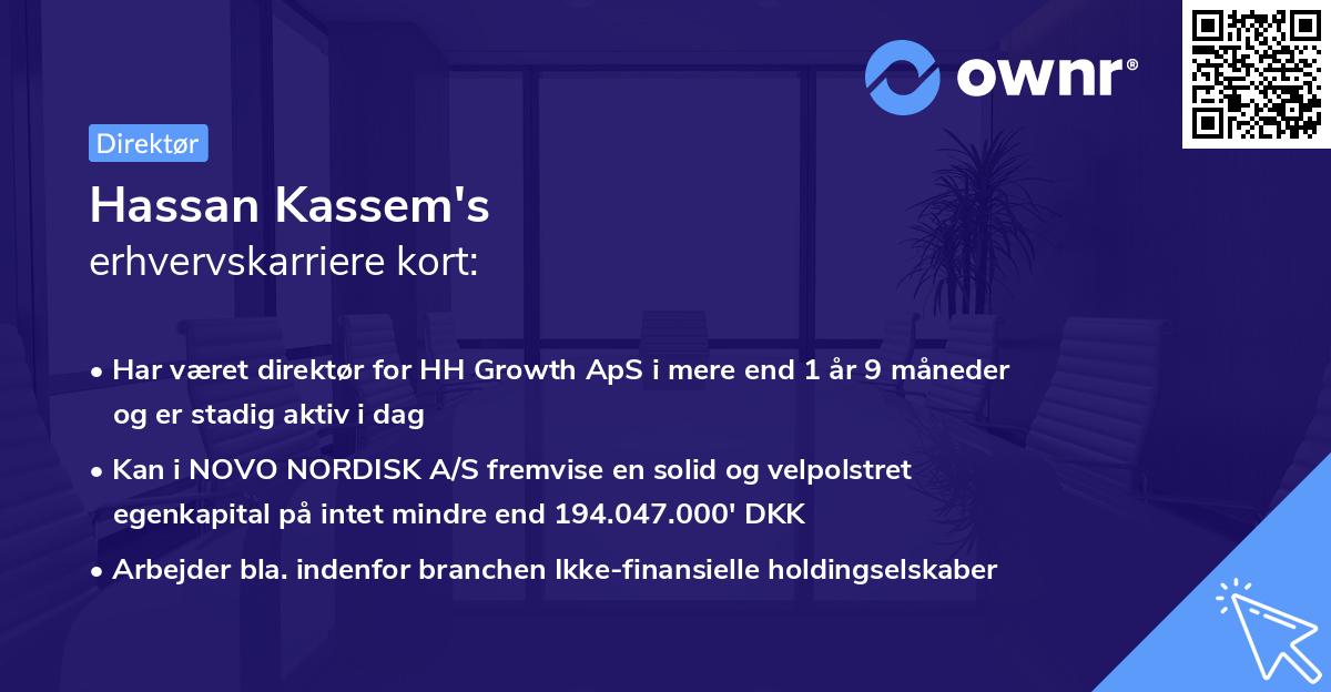 Hassan Kassem's erhvervskarriere kort