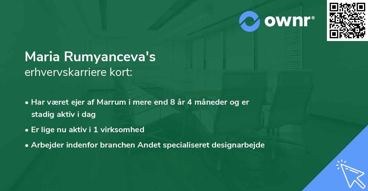 Maria Rumyanceva's erhvervskarriere kort