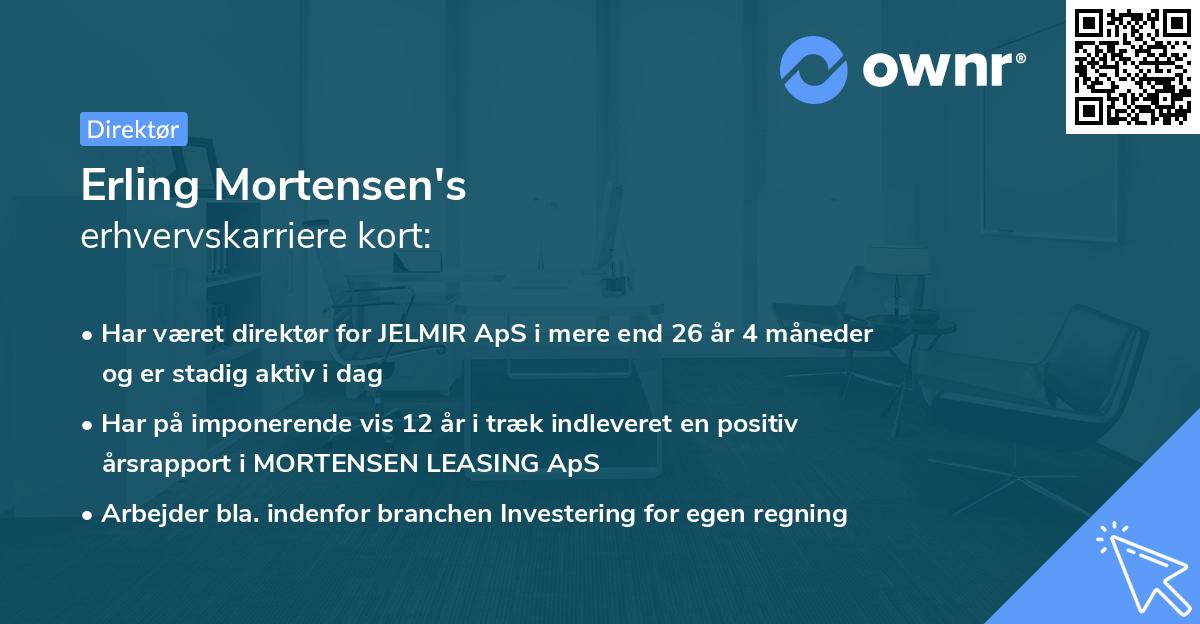 Erling Mortensen's erhvervskarriere kort