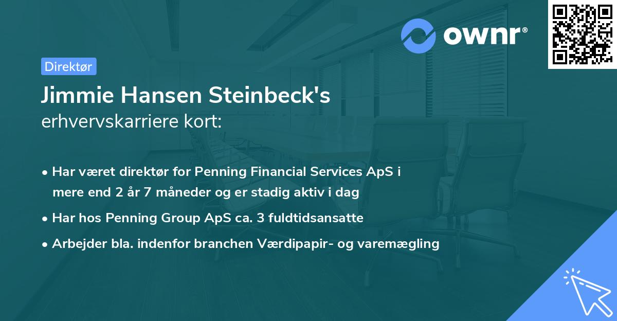Jimmie Hansen Steinbeck's erhvervskarriere kort