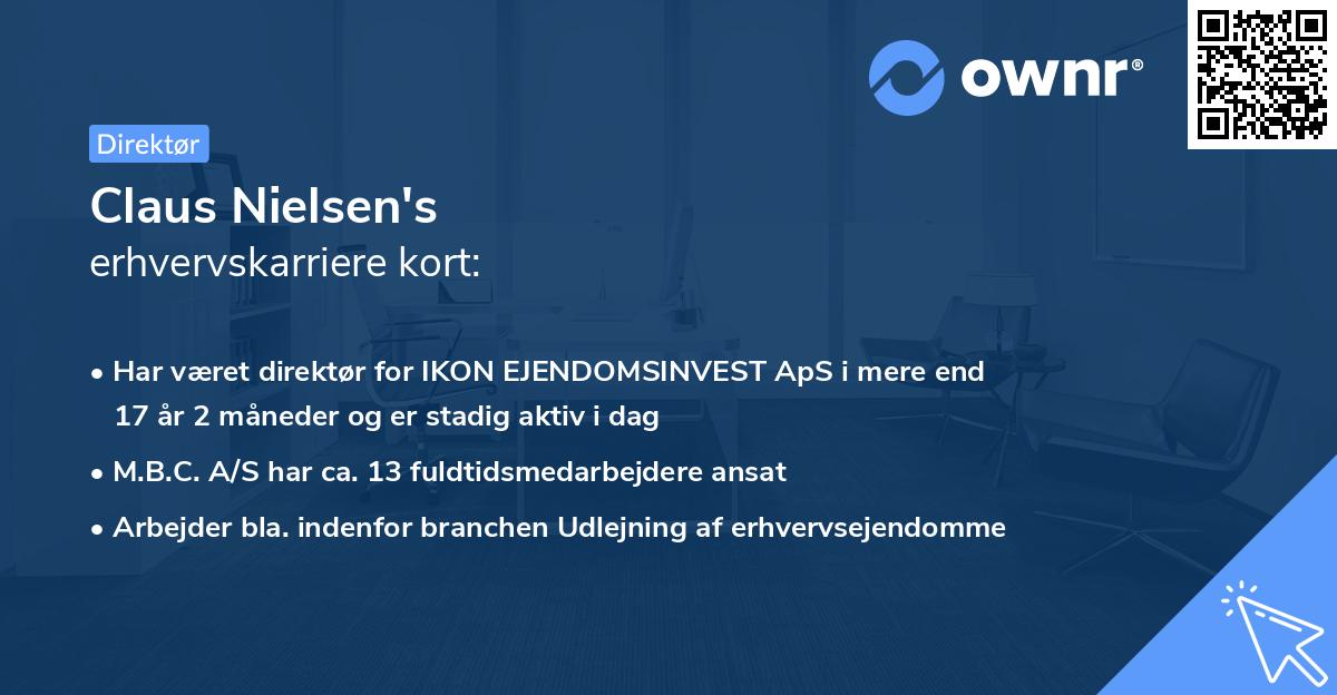 Claus Nielsen's erhvervskarriere kort