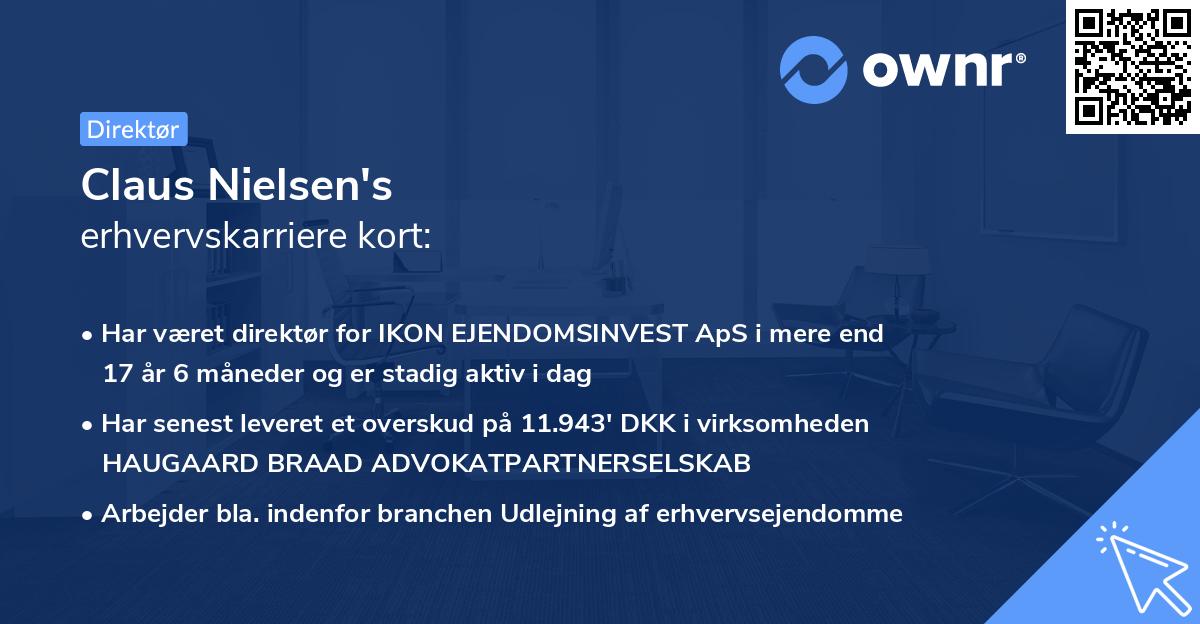 Claus Nielsen's erhvervskarriere kort