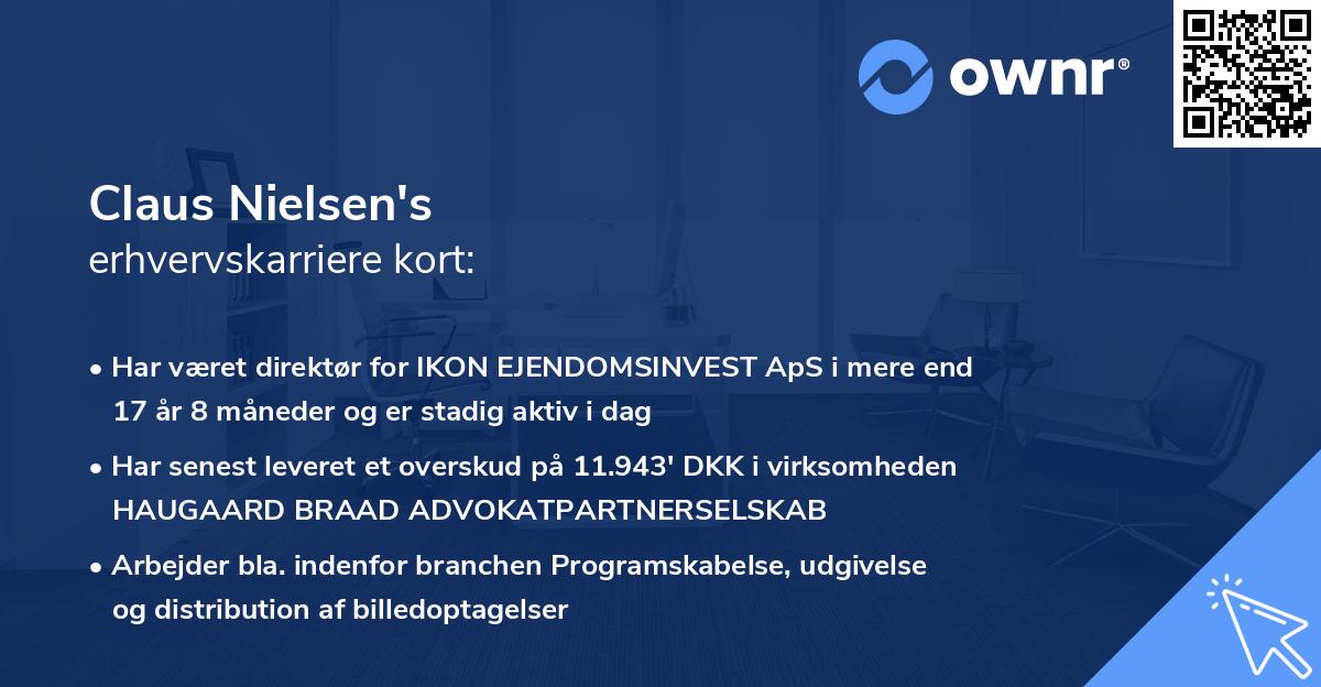 Claus Nielsen's erhvervskarriere kort