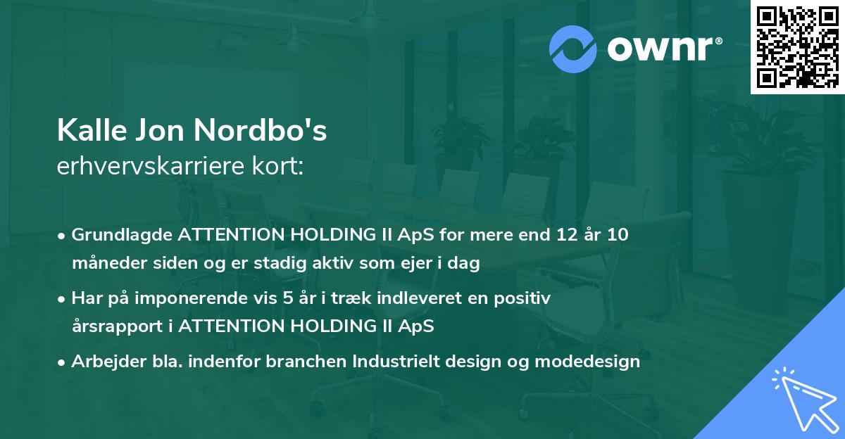 Kalle Jon Nordbo's erhvervskarriere kort