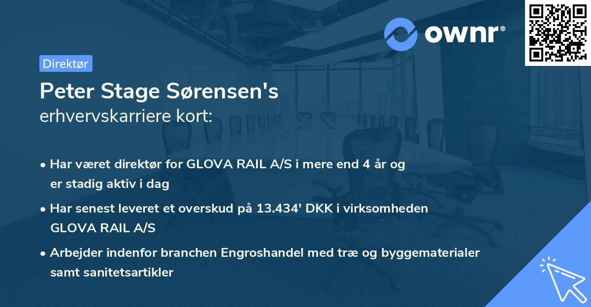 Peter Stage Sørensen's erhvervskarriere kort