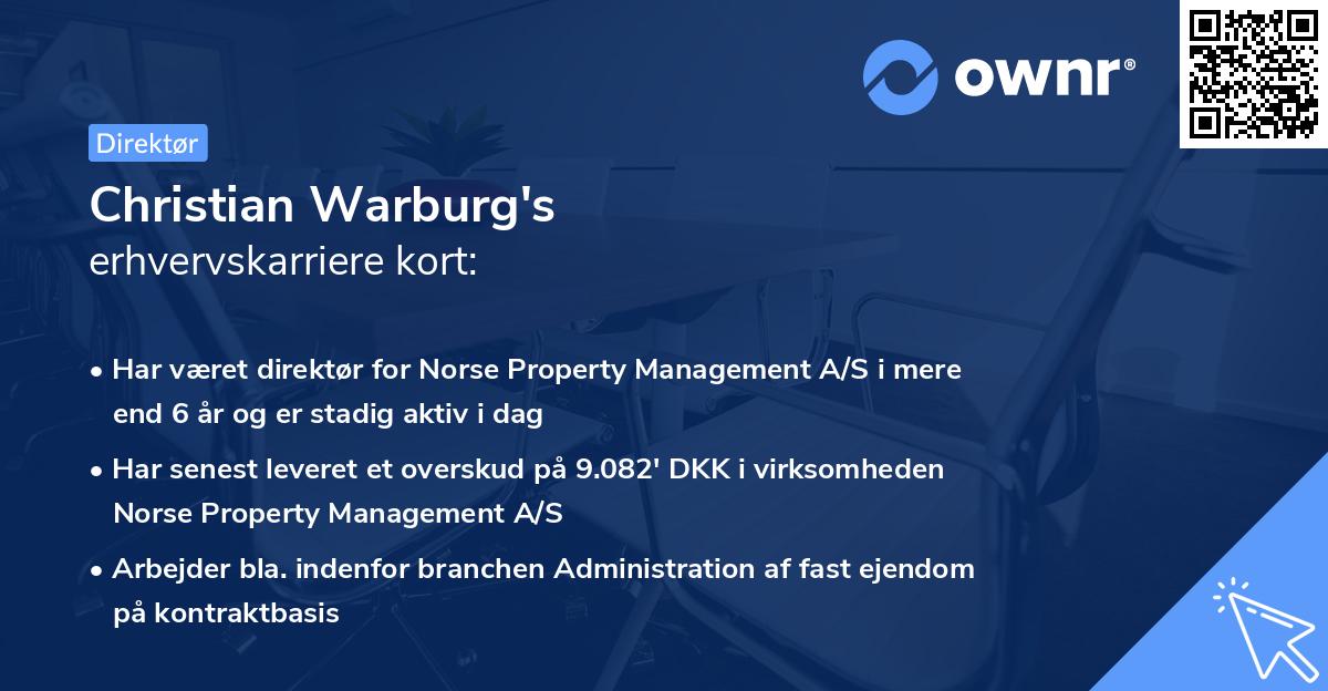 Christian Warburg's erhvervskarriere kort
