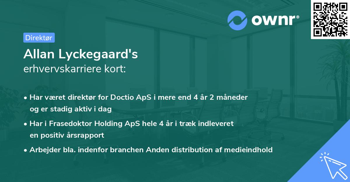 Allan Lyckegaard's erhvervskarriere kort
