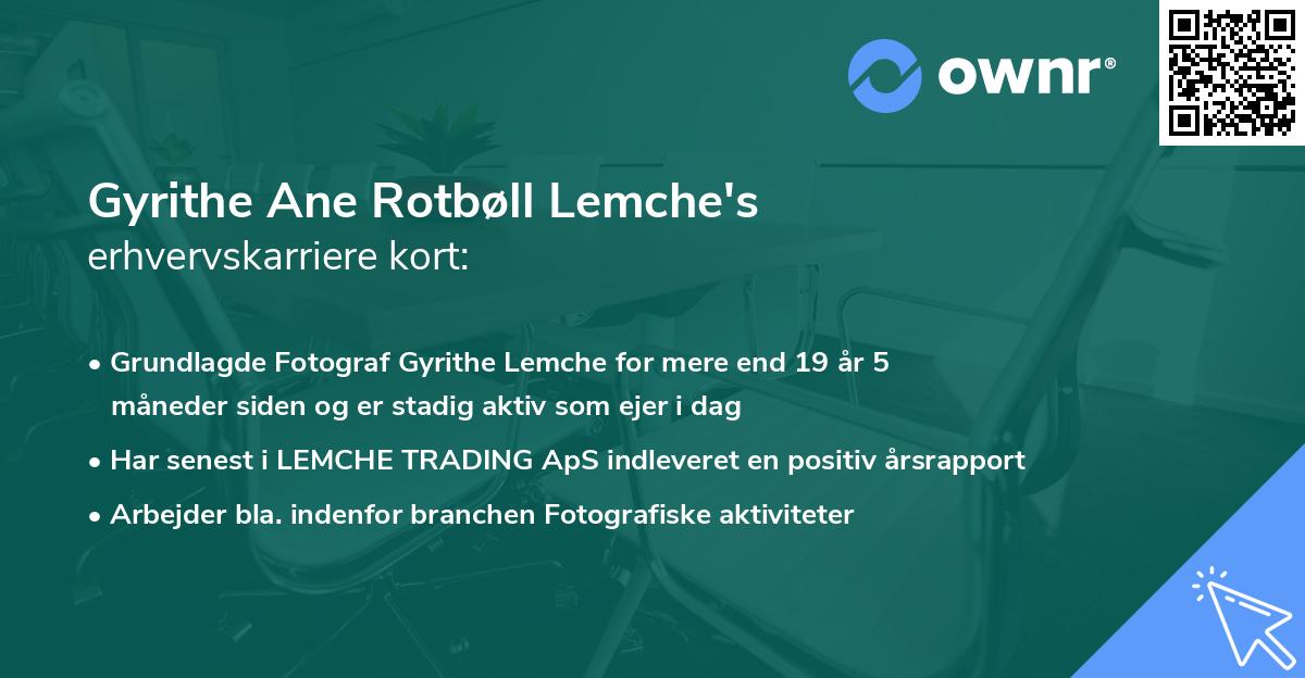 Gyrithe Ane Rotbøll Lemche's erhvervskarriere kort