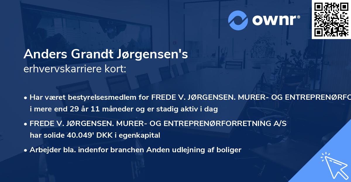 Anders Grandt Jørgensen's erhvervskarriere kort