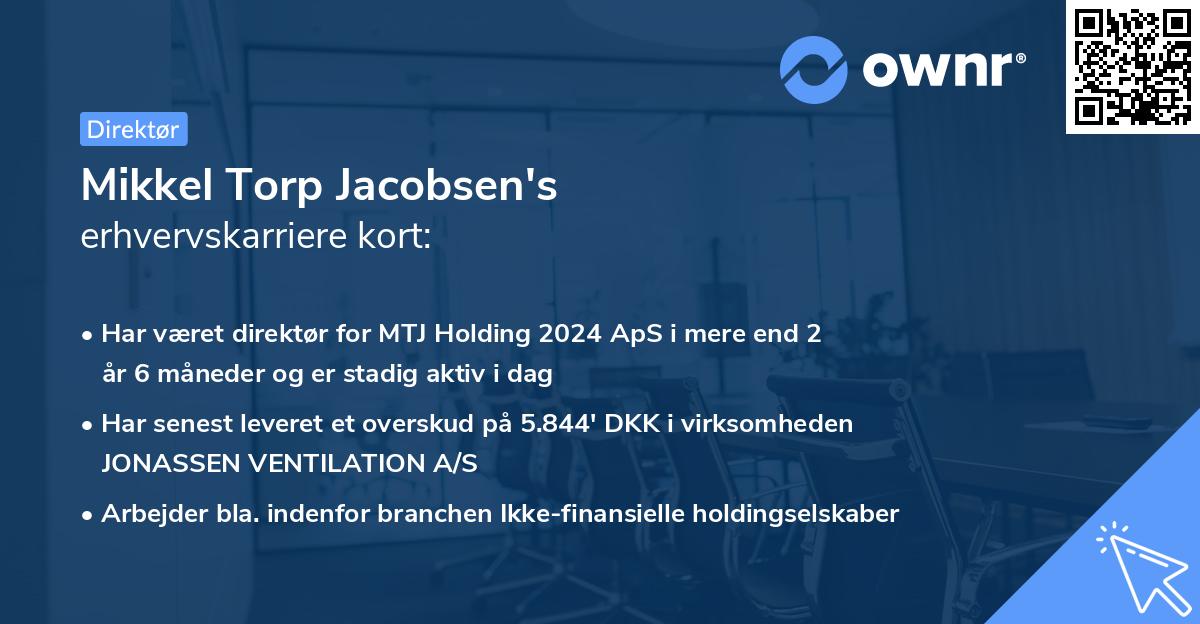 Mikkel Torp Jacobsen's erhvervskarriere kort